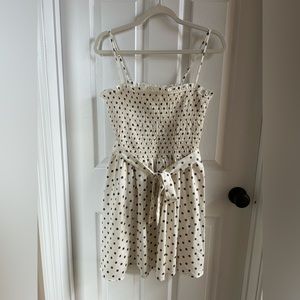 Beautiful dress cream with dots on